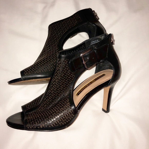 Audrey Brooke Shoes - Audrey Brooke Black Cage Heels Size 6.5